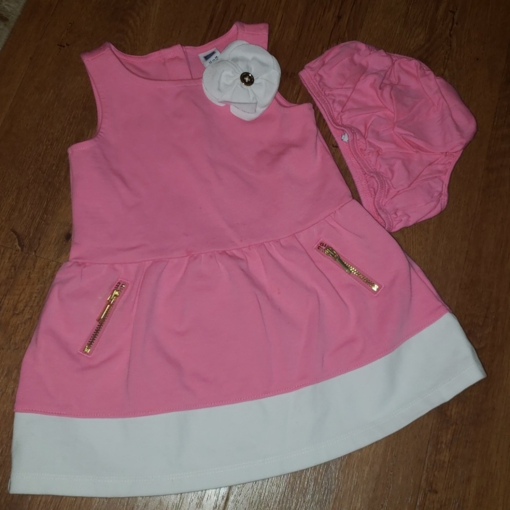 EUC Pink and White Dress